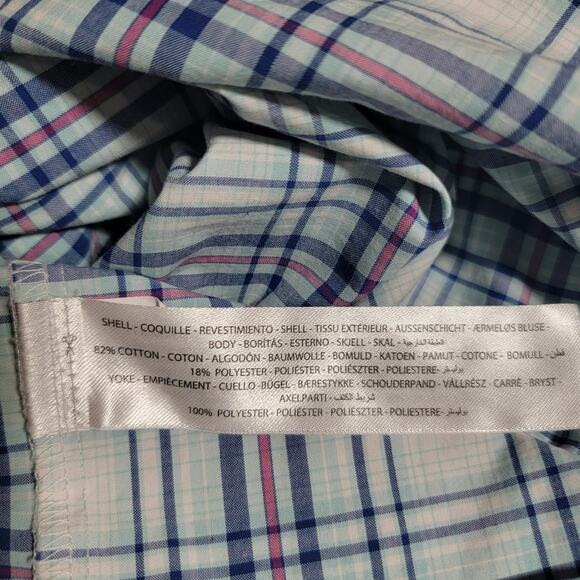 Ariat Mens Button Down Pro Series Blue Pink White Plaid Size 3XL - Picture 10 of 10